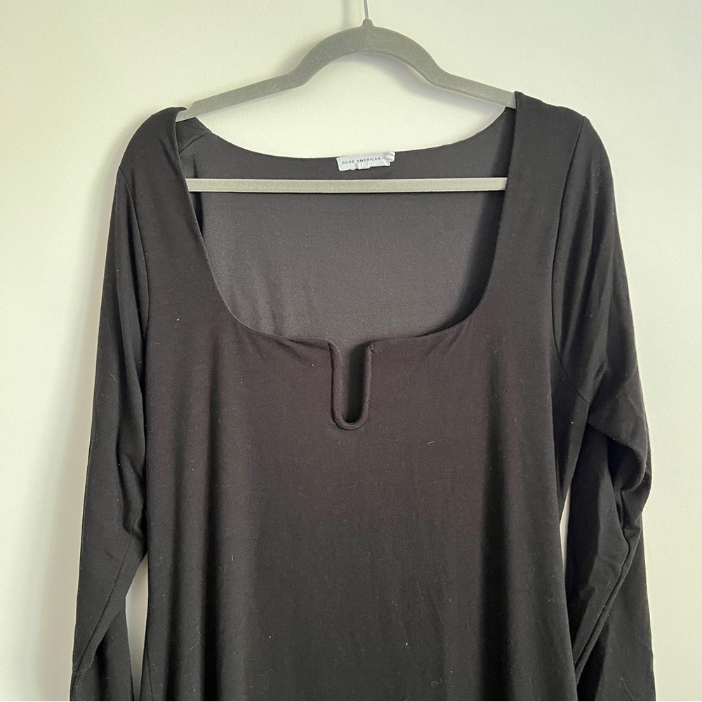 Good American Black U Ring Long Sleeve Bodycon Midi Dress Women’s Plus Size 5 - Picture 3 of 6